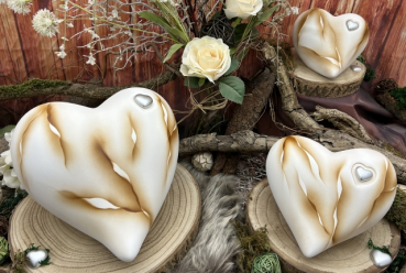 Preview: Herz sand braun marmoriert alle Größen