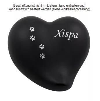 Beispiel einer Folienbeschriftung mit Name und Pfotenspur