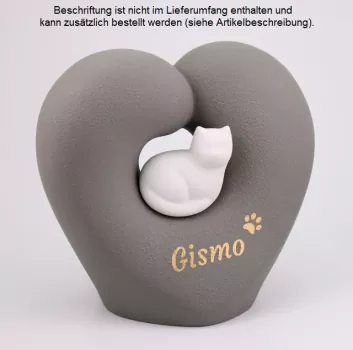 Beispiel einer Folienbeschriftung mit Namen und Pfote in goldfarben