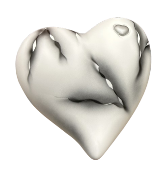 Preview: Keramik-Tierurne Herz marmoriert mit Dekoherz, versch. Farben und Größen