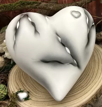 Herz weiß mit anthraziter Marmorierung 2,50 Liter