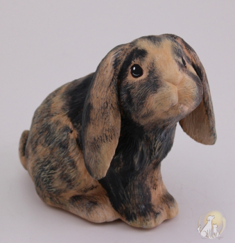 Preview: Kaninchen sitzend nach Foto bemalt