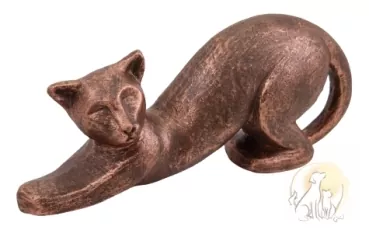 Tierurne Katzenform, streckend, 0,5 Liter, bronze