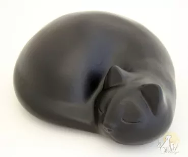 Katzenurne schwarz-matt glasiert 1,3 Liter, Ansicht 2