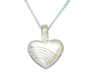 Preview: Ascheschmuck-Herzkette „Emmi“ mit Regenbogen-Motiv aus 925er Sterling-Silber