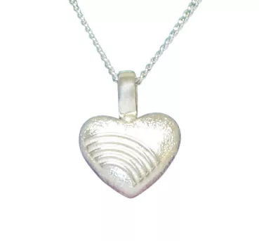 Ascheschmuck-Herzkette „Emmi“ mit Regenbogen-Motiv aus 925er Sterling-Silber