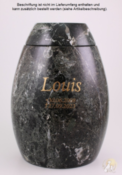 Preview: Beispiel einer Folienbeschriftung mit Namen und Lebensdaten, Schrift Jeremias, goldfarben