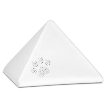 Tierurne Pyramide Kristallpfote weiß