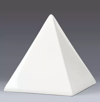 Pyramide-Tierurne weiß glasiert mit glänzender Oberfläche