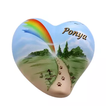 Beispiel Folienbeschriftung mit Schatteneffekt goldfarben, Schatten schwarz auf Herz Regenbogenweg Art. Nr. 888023