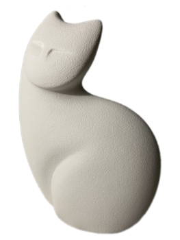 Preview: Tierurne Sitzende Katze in weiß