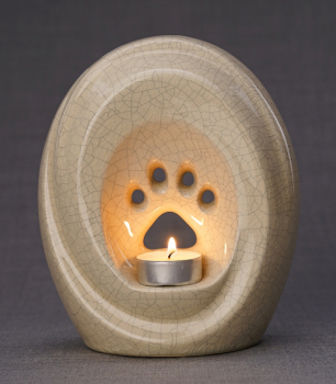 Preview: Tierurne Tatze Licht beige, Ansicht von hinten