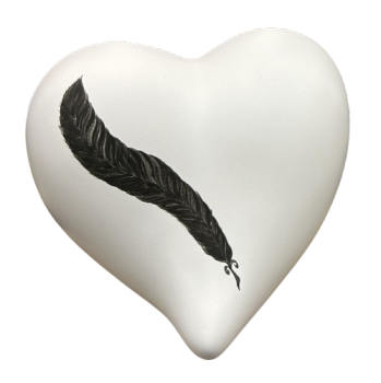 Preview: Tierurne Feder weiß 2,5 Liter