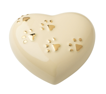 Preview: Tierurne Herz Pfoten in elfenbein
