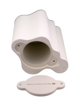 Preview: Beispielbild in weiß, Ansicht von unten mit geöffnetem Deckel