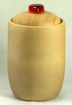 Preview: Tierurne Holz, Linde massiv, Glas-Herz, Einzelstück, 0,5 Liter