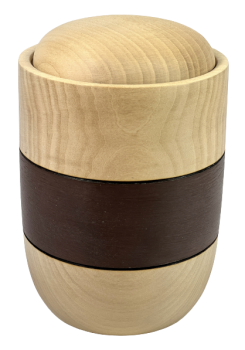 Preview: Tierurne Holz Farbstreifen dunkelbraun