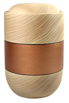 Preview: Tierurne Holz Farbstreifen, Linde massiv, Handarbeit, versch. Farben und Größen