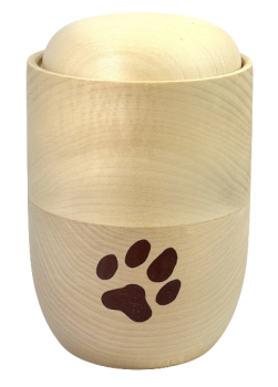 Preview: Tierurne Holz Tatze, Linde massiv, Handarbeit, versch. Farben und Größen