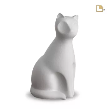 Tierurne Katze Keramik in weiß