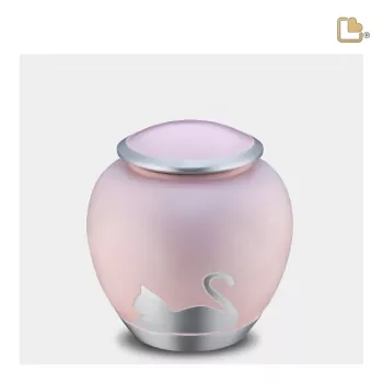 Katzenurne Metall pink, Schatten-Bild liegend