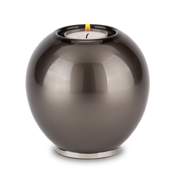 Preview: Tierurne Kerze grau