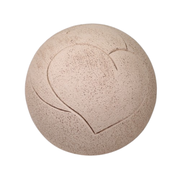 Preview: Tierurne Kugel 2 Herzen 4,3 Liter in creme