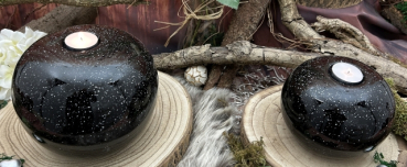 Preview: Tierurne Kugel Gedenklicht effektschwarz alle Größen