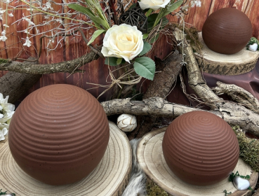 Preview: Tierurne Kugel Lebensspirale Größenübersicht braun