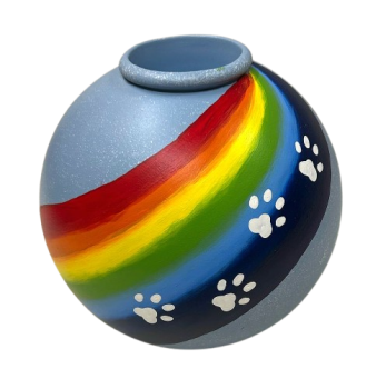 Preview: Tierurne Kugel Regenbogen, Keramik, versch. Größen