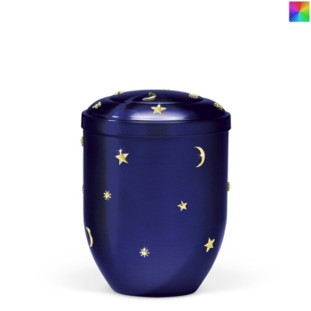 Preview: Tierurne aus Kupfer mit Mond und Sternen, versch. Farben und Größen