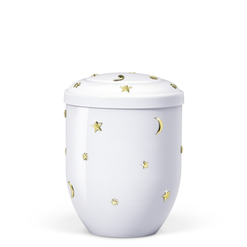 Preview: Tierurne Mond und Sterne weiß 1,0 Liter