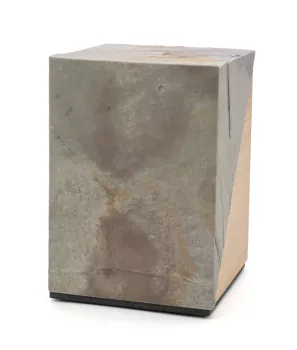 Holztierurne Sirius Eiche und Buntschiefer Rückseite