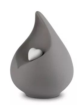 Tierurne Tropfen Feinsteinzeug in grau