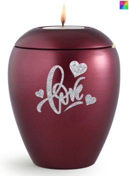 Preview: Tierurne Sparkling Love, mit/ohne Gedenklicht, versch. Farben und Größen