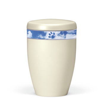 Preview: Zierband mit Pfote im Himmel cremeweiß 2,0 Liter