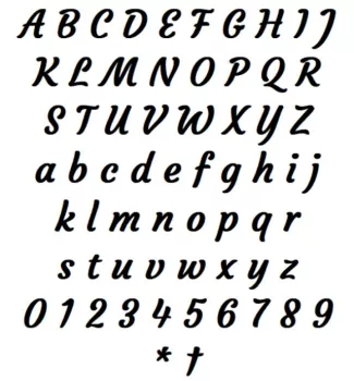 Schriftform für Folienbeschriftung Feinsteinzeugurne