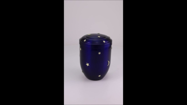 Preview: Produktvideo Tierurne Mond und Sterne blau 0,5 Liter