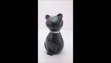 Preview: Produktvideo Katzenurne schwarz mit blauem Kristall