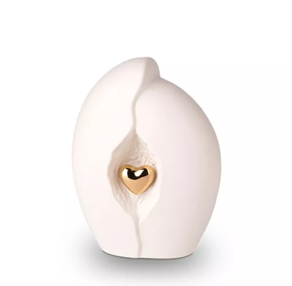 Keramikurne glänzendes Herz, versch. Farben und Größen