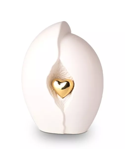 Keramikurne glänzendes Herz, versch. Farben und Größen