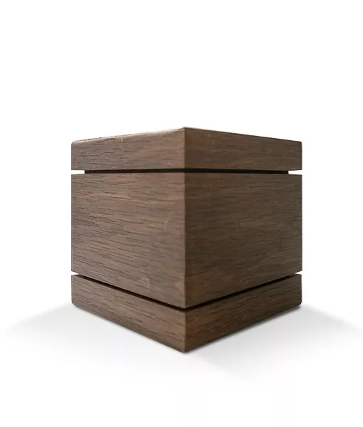 Holzurne Würfel Ziernuten, versch. Holzarten und Größen