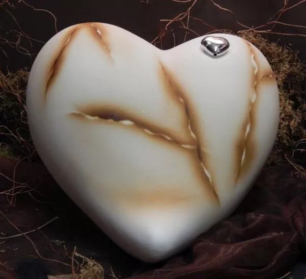 Tierurne Herz sand mit Dekoherz, braun marmoriert 2,5 Ltr