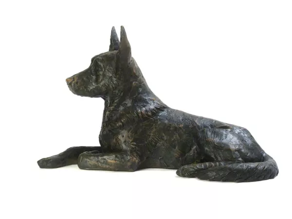 Kunstharzurne Deutscher Schäferhund-Skulptur, 2,5 Liter