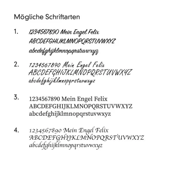 Mögliche Schriftarten für die Portraiturne