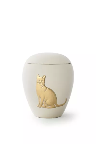 Keramikurne für Katzen, Siena, creme