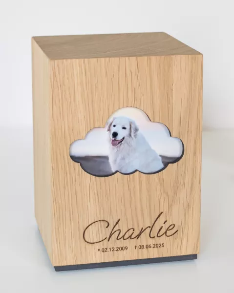 Tierurne Adhara mit Ausschnitt Wolke, Gravur-Design Nr. 4