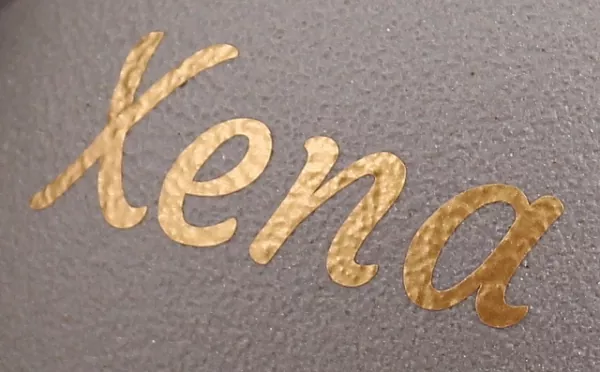Folienbeschriftung goldfarben Detailansicht 2