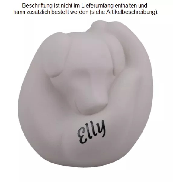 Beispiel einer Folienbeschriftung mit Namen in schwarz