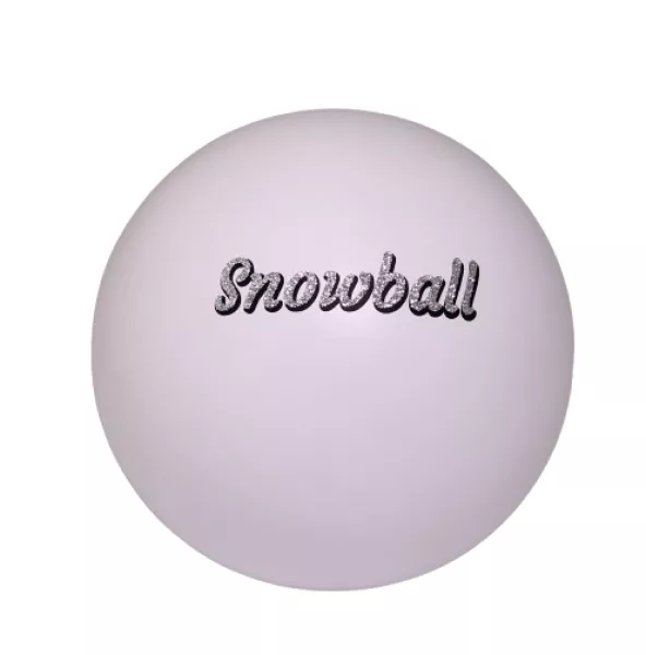 Beispiel Folienbeschriftung Glitzer-Schatteneffekt mit Name, Glitzer in silberfarben, Schatten schwarz auf Kugel Art. Nr. 818013 in weiß